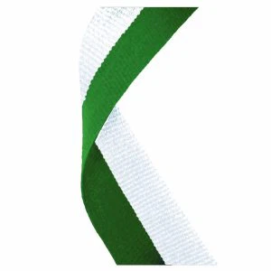 Green & White Medal Ribbon 76cm (30