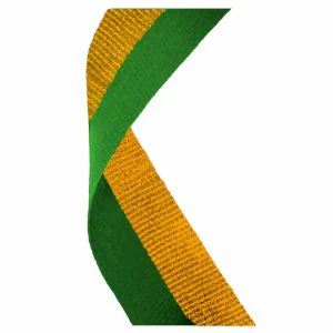Green & Gold Medal Ribbon 76cm (30